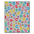 Colorful Alphabet Characters Scattered Composition Rug