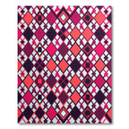 Vibrant Geometric Magenta Argyle Wall Art Rug