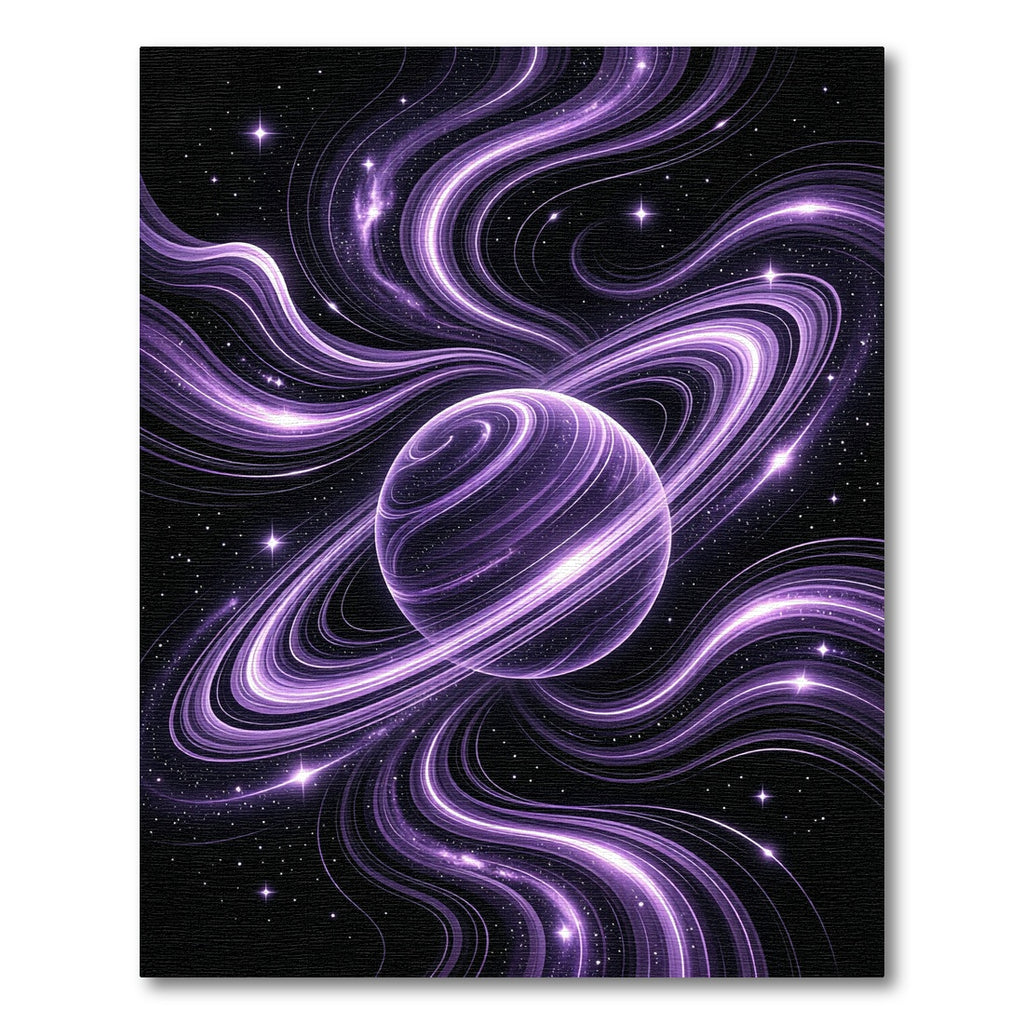 Radiant Purple Cosmic Swirl Galaxy Celestial Rug