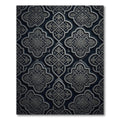 Ornate Quatrefoil Dark Blue Rug