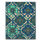 Blue Clover Mandala Intertwined Teal Lattice Rug