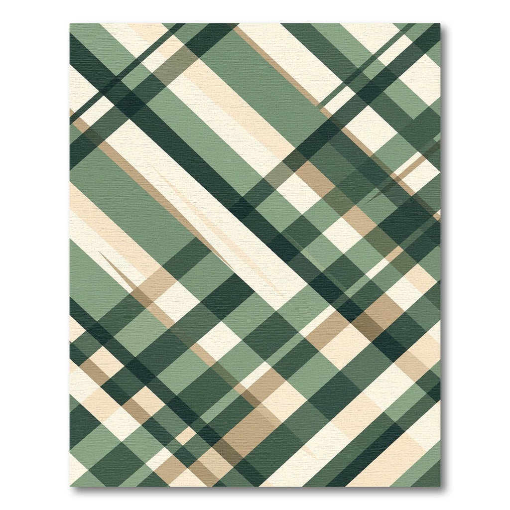 Sage and Cream Diagonal Plaid Rug