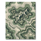 Sage Green Topographic Mountain Landscape Rug