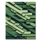 Sage Green Dimensional Wood Plank Rug