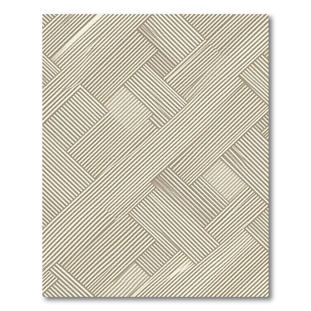 Neutral Beige Linear Chevron Stripe Rug