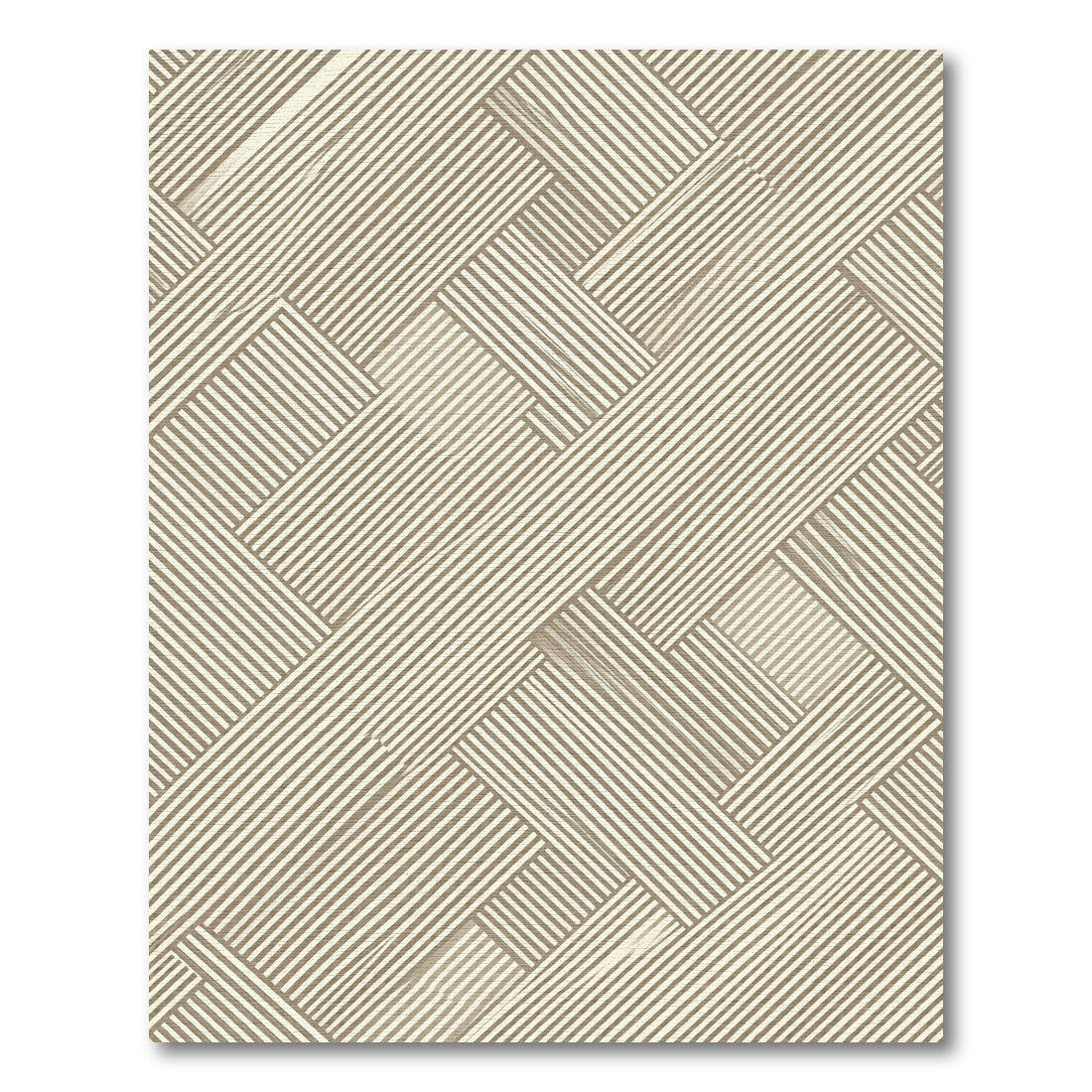 Neutral Beige Linear Chevron Stripe Rug