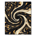 Golden Swirl Black Marble Abstract Rug