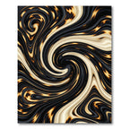 Golden Swirl Black Marble Abstract Rug
