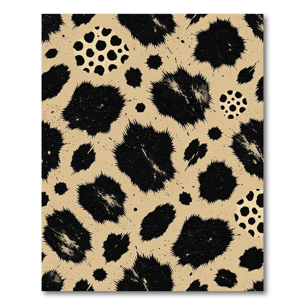 Abstract Black Splatter Animal Print Rug