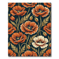 Botanical Poppy Bloom Deep Navy Rug
