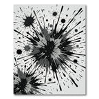 Monochrome Splatter Explosion Abstract Rug