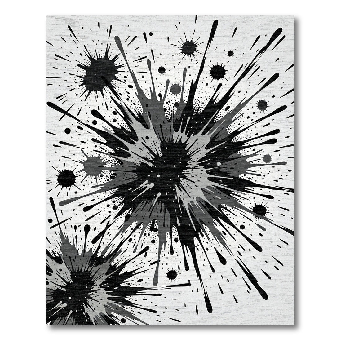 Monochrome Splatter Explosion Abstract Rug