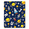 Cosmic Astronaut Rocket Planet Scene Rug
