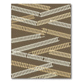 Brown Taupe Woven Railroad Pattern Rug