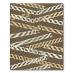 Brown Taupe Woven Railroad Pattern Rug