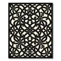 Monochrome Interwoven Gothic Scroll Black Ivory Rug