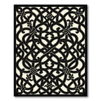 Monochrome Interwoven Gothic Scroll Black Ivory Rug