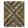 Modern Charcoal and Gold Geometric Diamond Rug