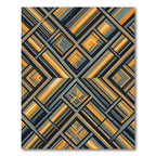 Modern Charcoal and Gold Geometric Diamond Rug