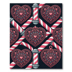 Crimson Heart Mandala Barber Pole Rug