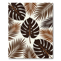 Rich Brown Tropical Leaf Arrangement Rug