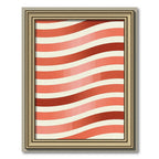 Crimson Red Wavy Stripe Rug