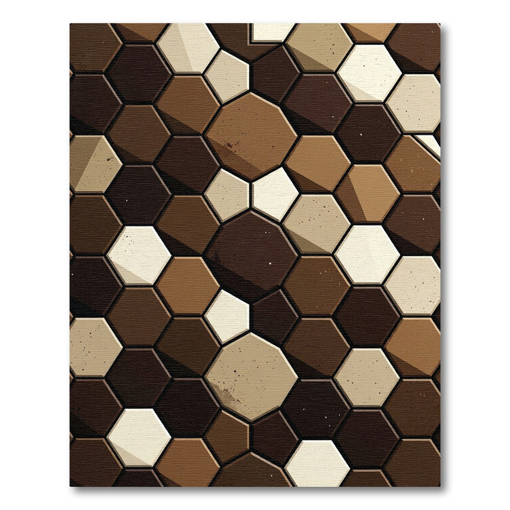 Rich Earthy Hexagon Mosaic Rug