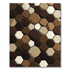 Rich Earthy Hexagon Mosaic Rug