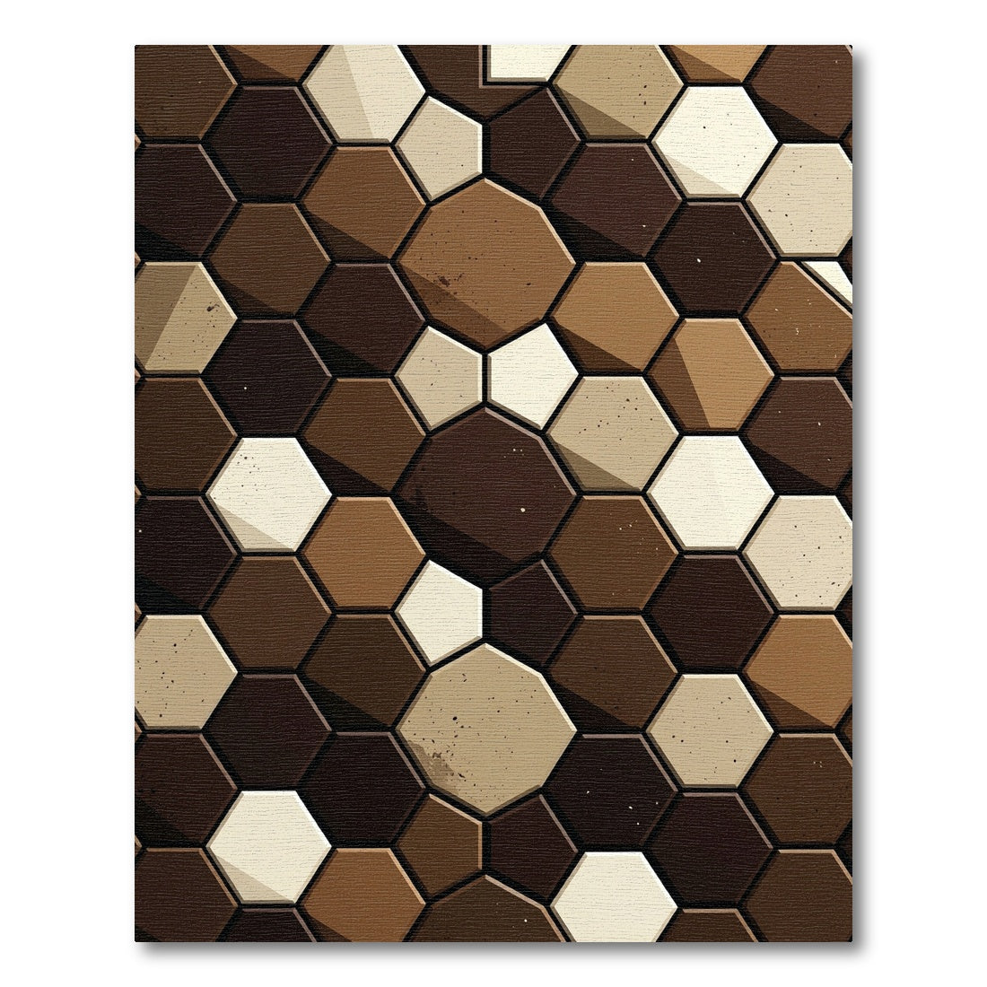 Rich Earthy Hexagon Mosaic Rug