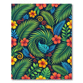 Vibrant Tropical Hibiscus Leaf Swirl Rug