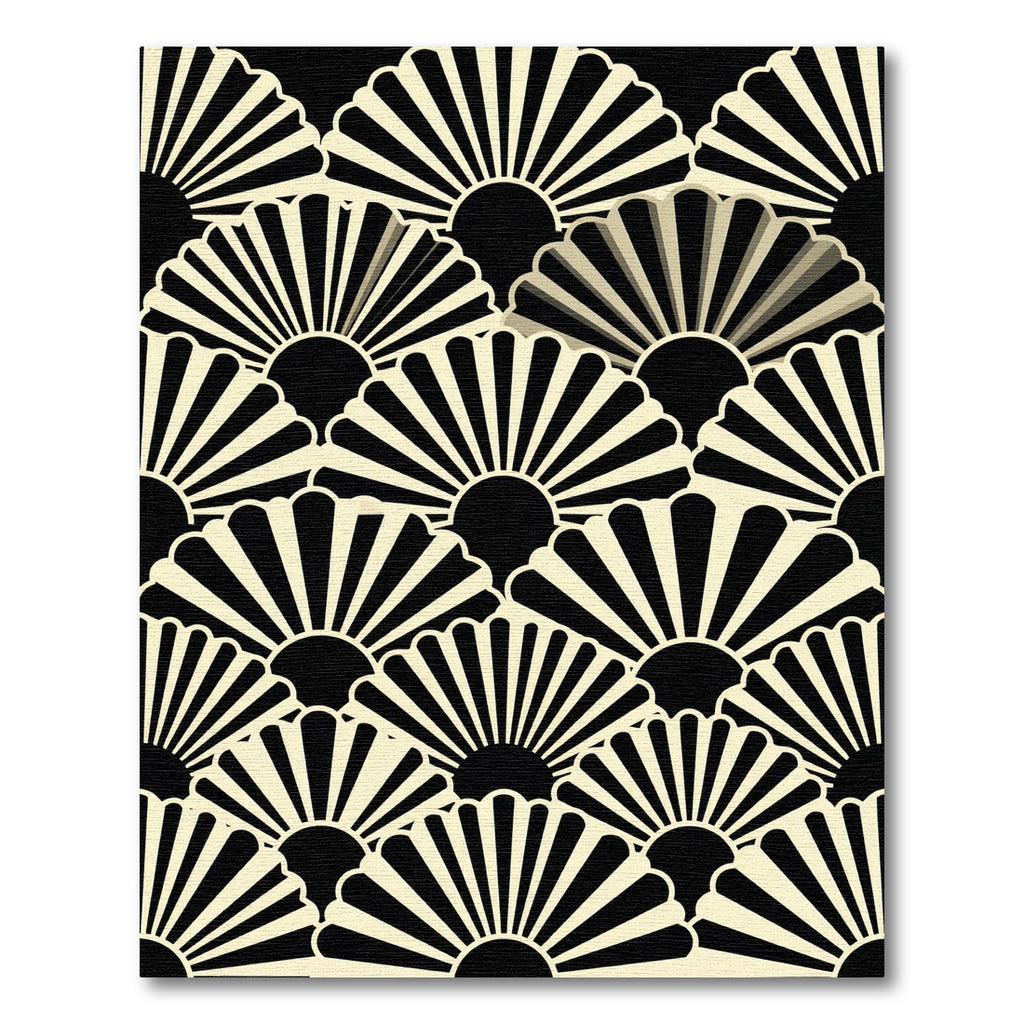 Art Deco Cream Fan Motif Rug