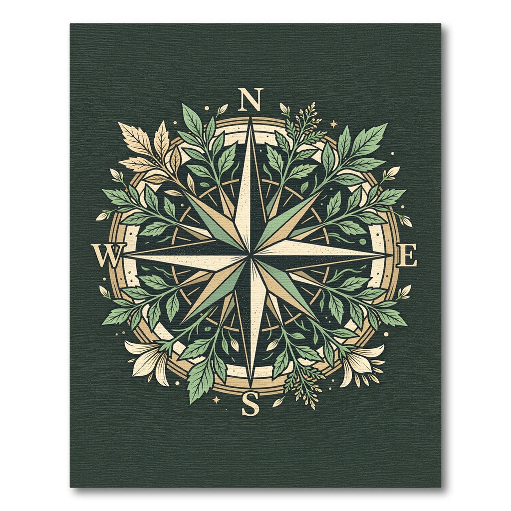 Botanical Compass Floral Sage Medallion Rug