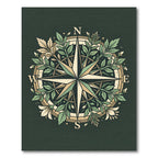 Botanical Compass Floral Sage Medallion Rug
