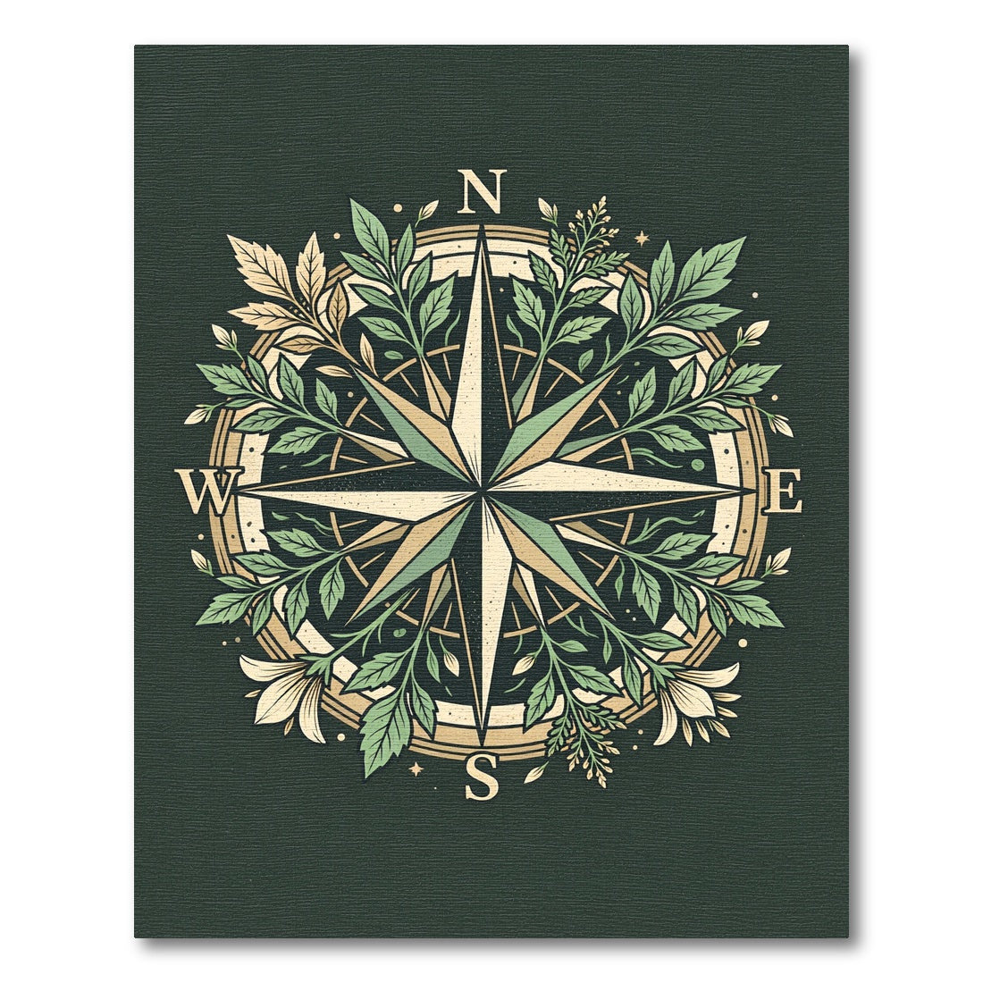 Botanical Compass Floral Sage Medallion Rug