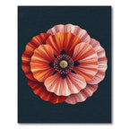Crimson Coral Multi Layered Poppy Blossom Rug