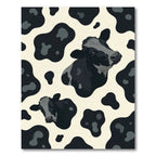 Whimsical Black and White Cow Illustration Rug