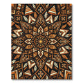 Earthy Boho Geometric Feather Sunburst Rug
