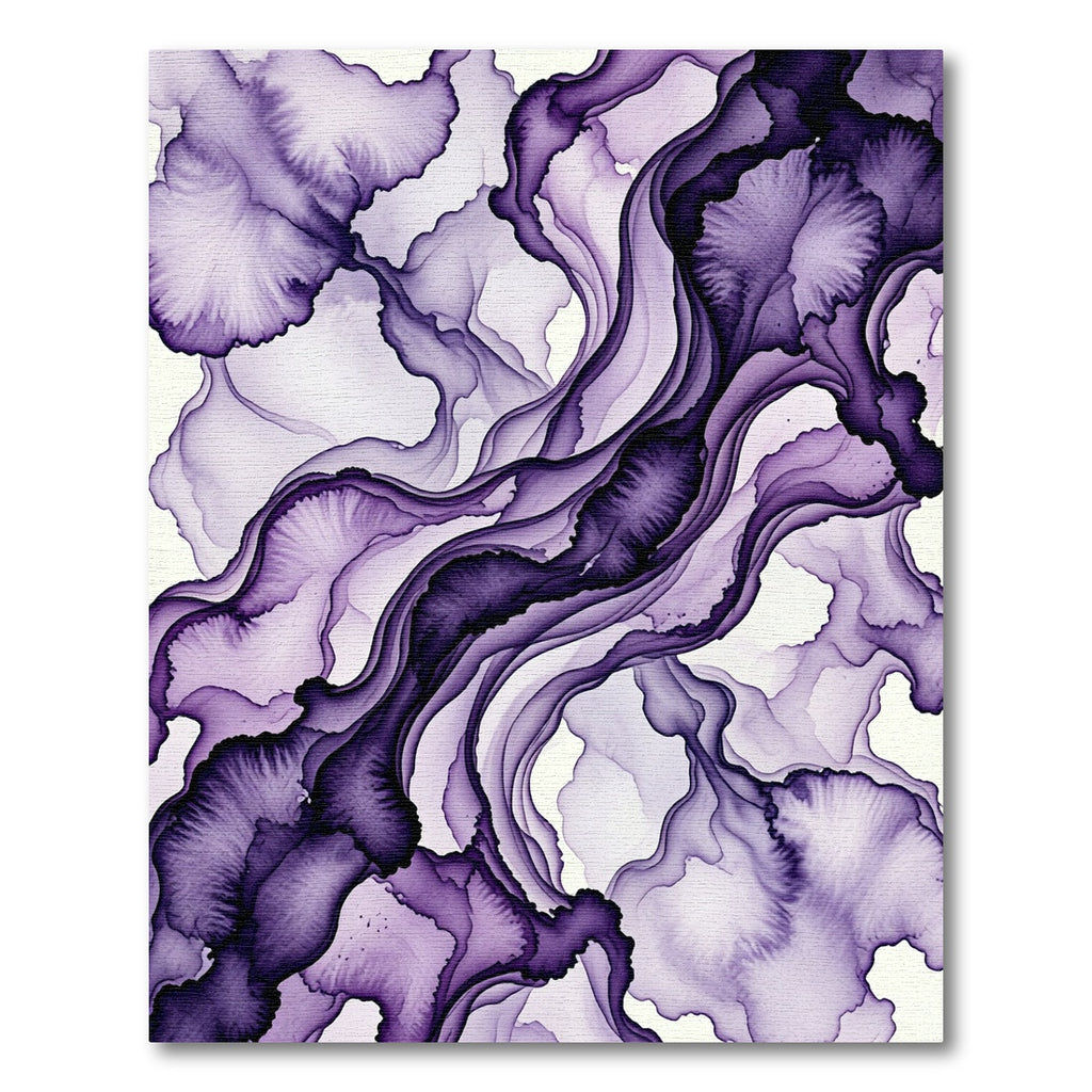 Elegant Deep Violet Abstract Flow Rug