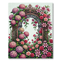 Romantic Pink Hydrangea Rose Garden Arch Rug