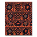 Vibrant Orange Archway Floral Lattice Rug