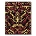 Crimson Gold Fan Fountain Steps Rug