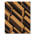 Modern Isometric Golden Brown Block Rug