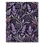 Lavender Floral Swirl Botanical Garden Rug