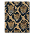 Golden Leopard Face Geometric Tan Rug