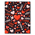 Red Hearts Valentine's Day Typography Rug