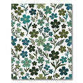 Teal Green Floral Meadow Arrangement Rug