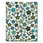 Teal Green Floral Meadow Arrangement Rug