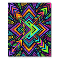 Vibrant Neon Geometric Aztec Arrow Art Rug