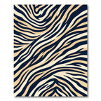 Bold Navy Cream Zebra Curves Rug