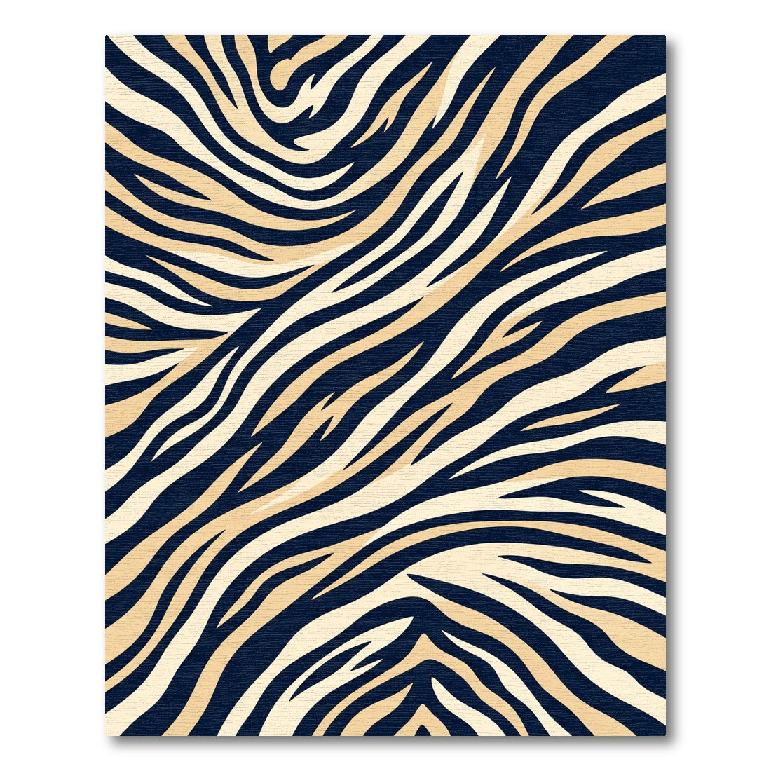 Bold Navy Cream Zebra Curves Rug